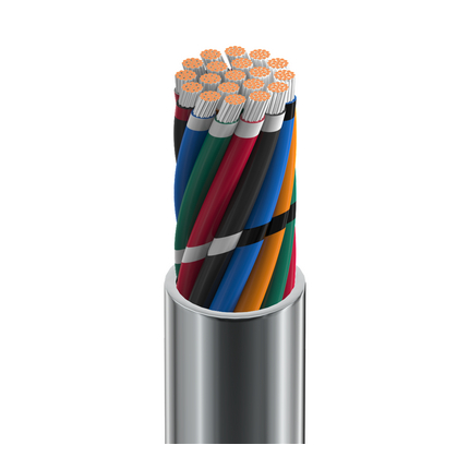 18 AWG, Multi-conductor Electronic Cable, 19 Conductor, Unshielded, Gray8619