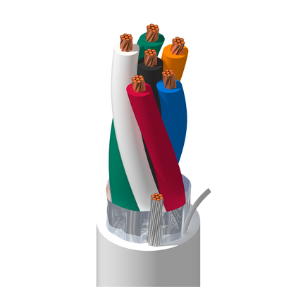 18 AWG, Multi-conductor Electronic Cable, 6 Conductor, Unshielded, Natural6304FE