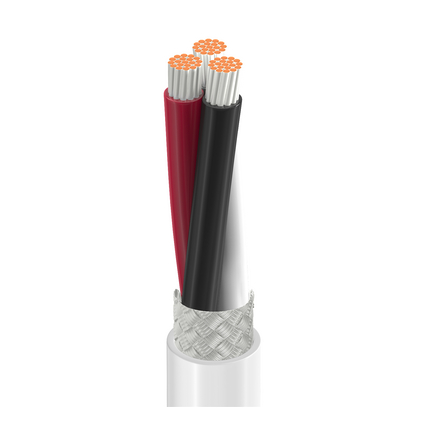 Type E Cable, 24 AWG, 3 Conductor, TFE Insulated, TFE Jacket, White