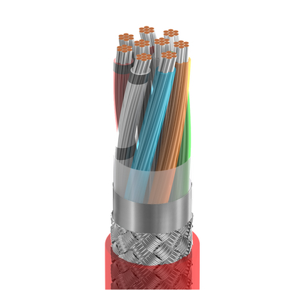 24 AWG, Multi-conductor Electronic Cable, 9 Conductor, Unshielded, RedClassics High-Temp