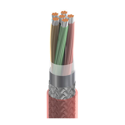 24 AWG, Multi-conductor Electronic Cable, 6 Conductor, Unshielded, RedClassics High-Temp