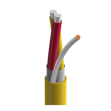 Type K Thermocouple Grade Wire, 20 AWG, 2C, Solid, FEP Insulation, FEP Jacket, Yellow