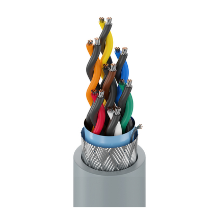 28 AWG, Multi-pair Electronic Cable, 14 Conductor, Unshielded, Gray9808