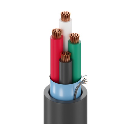 16 AWG, Multi-conductor Electronic Cable, 4 Conductor, Unshielded, Gray