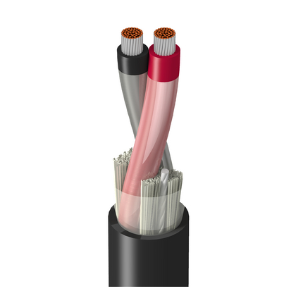 Tray Cable, 14 AWG, 2 Conductor, Unshielded, Black