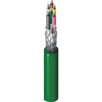 DeviceBus Cable, 24 AWG, Shielded, 6 Conductor, 300V, Green