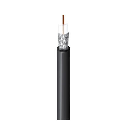 RG58/U Coaxial Cable, 20 AWG, Shielded, Black, 8240