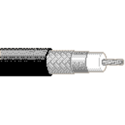 RG58A/U Coaxial Cable, 20 AWG, Shielded, Black, 9311