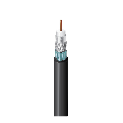 RG7 Coaxial Cable, 16 AWG, Shielded, Black, 1794A
