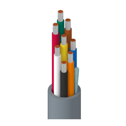 16 AWG, Multi-conductor Electronic Cable, 8 Conductor, Unshielded, GrayClassics Low-Temp
