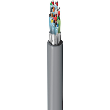 24 AWG, Multi-pair Electronic Cable, 18 Conductor, Aluminum foil/polyester tape, Gray9992