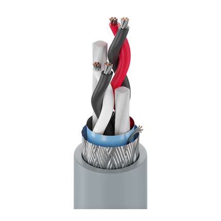 28 AWG, Multi-pair Electronic Cable, 4 Conductor, Unshielded, Gray9804