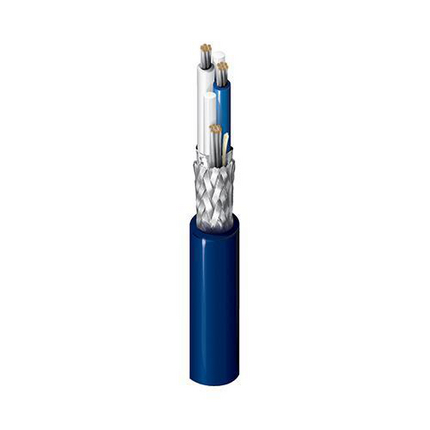 Industrial Data Cable, 18 AWG, Shielded, 2 Conductor, 600V, Blue