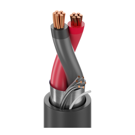 Tray Cable, 16 AWG, 2 Conductor, Aluminum Foil/Polyester Tape, Black
