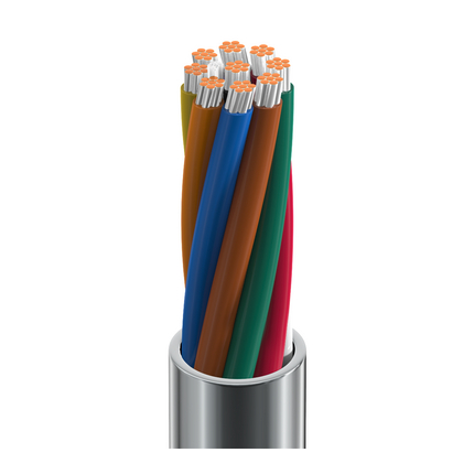 22 AWG, Multi-conductor Electronic Cable, 9 Conductor, Unshielded, Gray9423