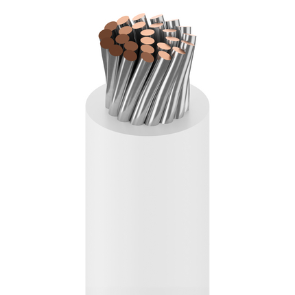 16 AWG, UL 1015 Lead Wire, 26 Strand, 105C, 600V, Tinned copper, PVC, White, 8917