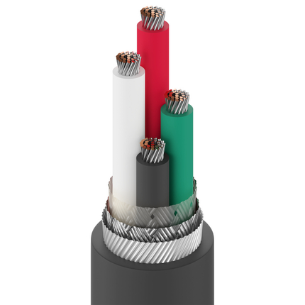 20 AWG, Multi-conductor Electronic Cable, 4 Conductor, Unshielded, Black8424
