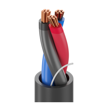 Tray Cable, 12 AWG, 3 Conductor, Unshielded, Black