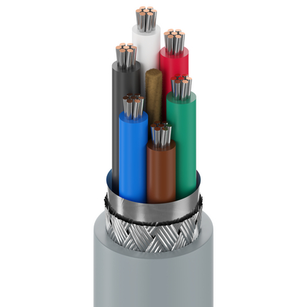 22 AWG, Multi-conductor Electronic Cable, 6 Conductor, Unshielded, Gray9942