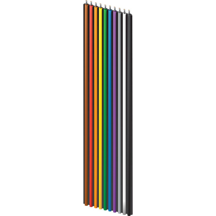 Round Conductor Flat Ribbon Cable, 28 AWG, 50 Conductor, 0.050" Pitch, Rainbow