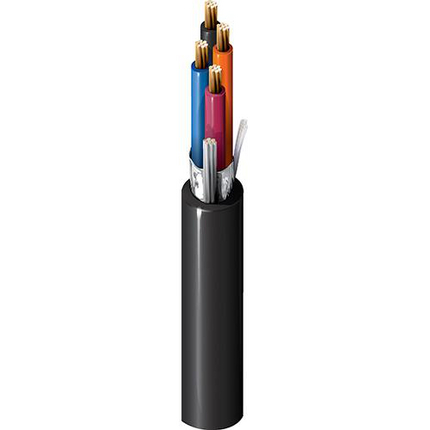 Tray Cable, 18 AWG, 4 Conductor, Aluminum Foil/Polyester Tape, Black