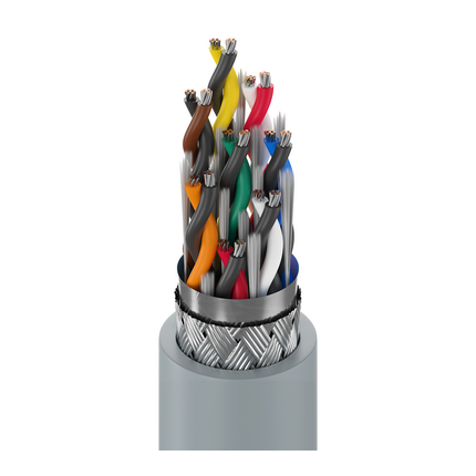 22 AWG, Multi-pair Electronic Cable, 16 Conductor, Unshielded, Gray8308