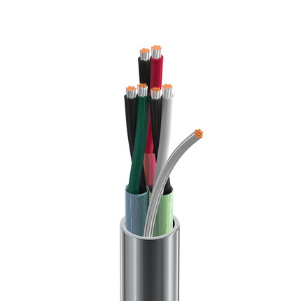 22 AWG, Multi-pair Electronic Cable, 6 Conductor, Aluminum foil/polyester tape, Gray8777