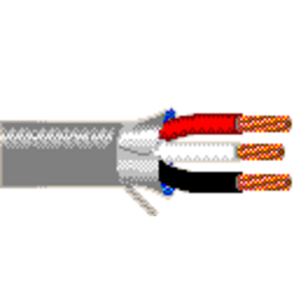 14 AWG, Multi-conductor Electronic Cable, 3 Conductor, Unshielded, Gray