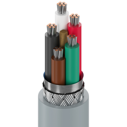 22 AWG, Multi-conductor Electronic Cable, 5 Conductor, Unshielded, Gray9941