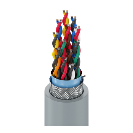 28 AWG, Multi-pair Electronic Cable, 24 Conductor, Unshielded, Gray9812