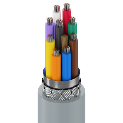 22 AWG, Multi-conductor Electronic Cable, 9 Conductor, Unshielded, Gray9945