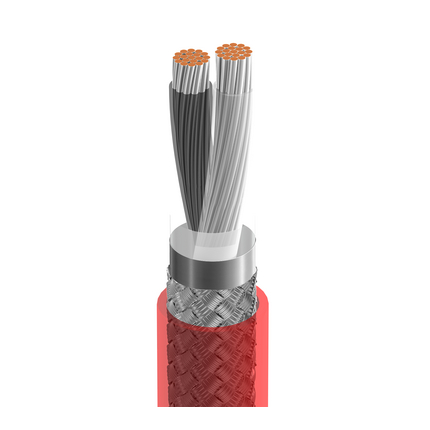 18 AWG Multi-Conductor Audio Cable, 2 Conductor, Shielded, Red, 83652
