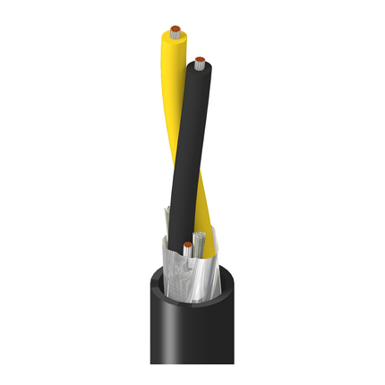 Specialty Coaxial Cable, 22 AWG, Shielded, Black, 9182