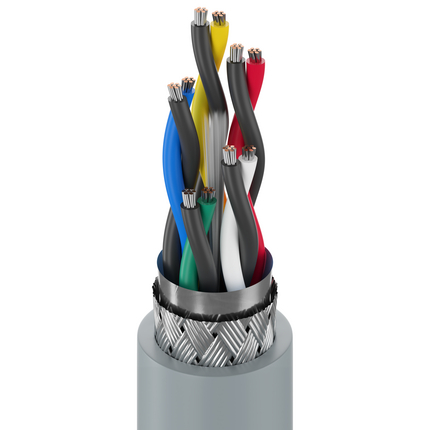 22 AWG, Multi-pair Electronic Cable, 10 Conductor, Unshielded, Gray8305