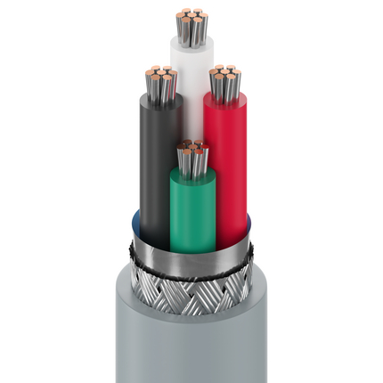 22 AWG, Multi-conductor Electronic Cable, 4 Conductor, Unshielded, Gray9940