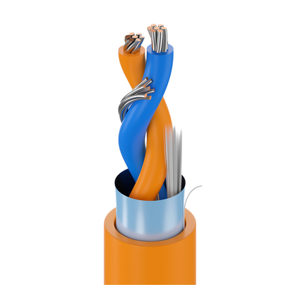 18 AWG, Multi-conductor Electronic Cable, 2 Conductor, Unshielded, Orange3076F