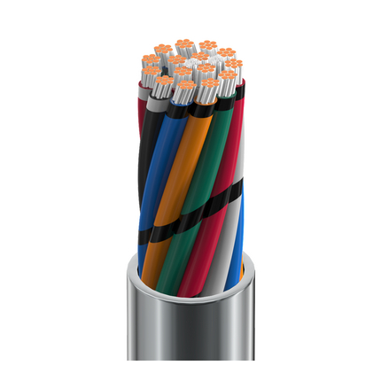 22 AWG, Multi-conductor Electronic Cable, 15 Conductor, Unshielded, GrayClassics Low-Temp