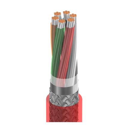 20 AWG, Multi-conductor Electronic Cable, 6 Conductor, Unshielded, RedClassics High-Temp