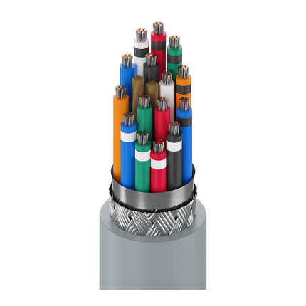 22 AWG, Multi-conductor Electronic Cable, 15 Conductor, Unshielded, Gray9947