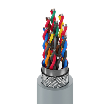 22 AWG, Multi-pair Electronic Cable, 24 Conductor, Unshielded, Gray8312