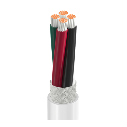 16 AWG, Multi-conductor Electronic Cable, 4 Conductor, Unshielded, WhiteClassics High-Temp