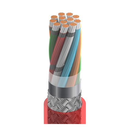 18 AWG, Multi-conductor Electronic Cable, 12 Conductor, Unshielded, Red83662