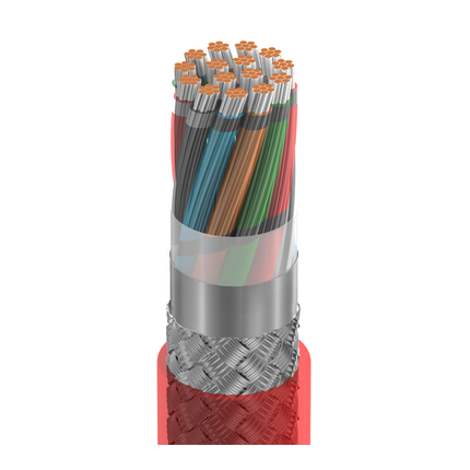 24 AWG, Multi-conductor Electronic Cable, 15 Conductor, Unshielded, RedClassics High-Temp