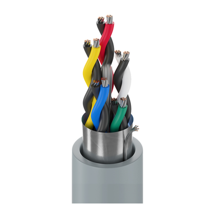 24 AWG, Multi-pair Electronic Cable, 10 Conductor, Unshielded, Gray9505