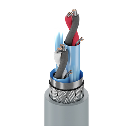 24 AWG, Multi-pair Electronic Cable, 4 Conductor, Aluminum foil/polyester tape, Gray8162
