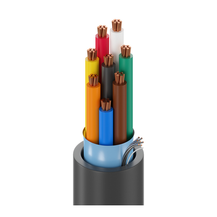 18 AWG, Multi-conductor Electronic Cable, 8 Conductor, Unshielded, Gray
