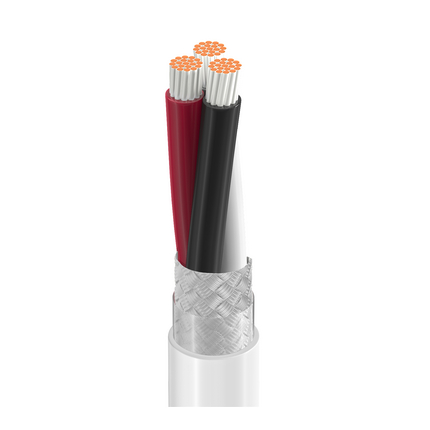 Type E Cable, 22 AWG, 3 Conductor, TFE Insulated, TFE Jacket, White