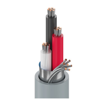 22 AWG, Multi-conductor Electronic Cable, 3 Conductor, Overall foil shield, GrayClassics Low-Temp