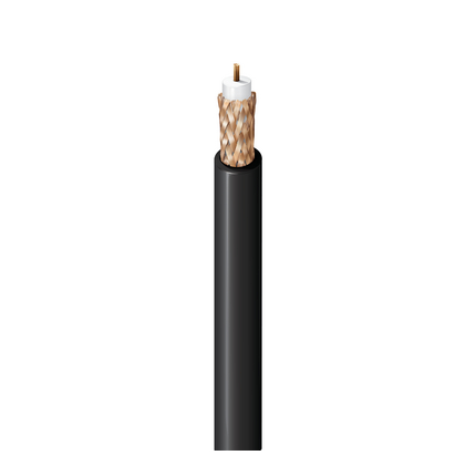 RG59/U Coaxial Cable, 22 AWG, Shielded, Black, 89259