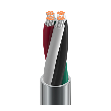 20 AWG, Multi-conductor Electronic Cable, 4 Conductor, Unshielded, GrayClassics Low-Temp